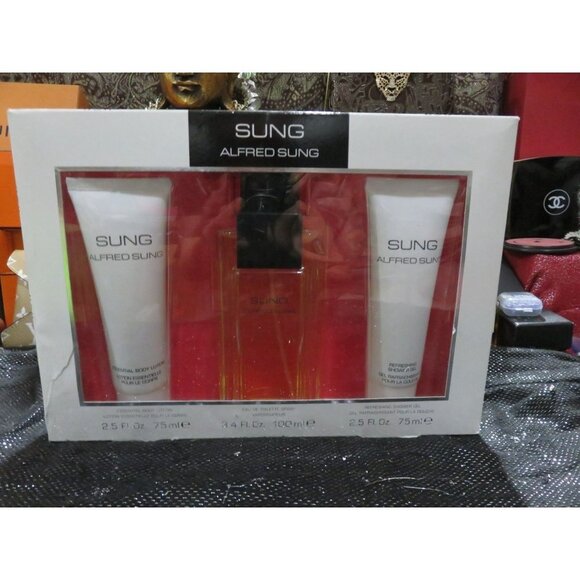 SUNG BY ALFRED SUNG FLORAL SET EDT JASMINE LILY ORCHID CARNATION  AMBER ROSE - Picture 2 of 5